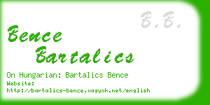 bence bartalics business card